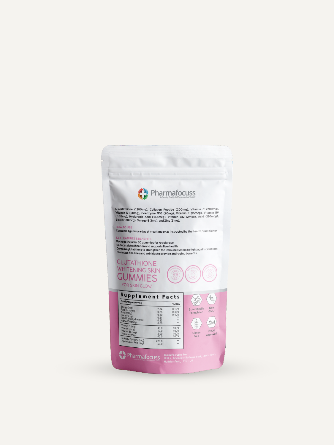 Glutathione Whitening Skin Gummies for Skin Glow