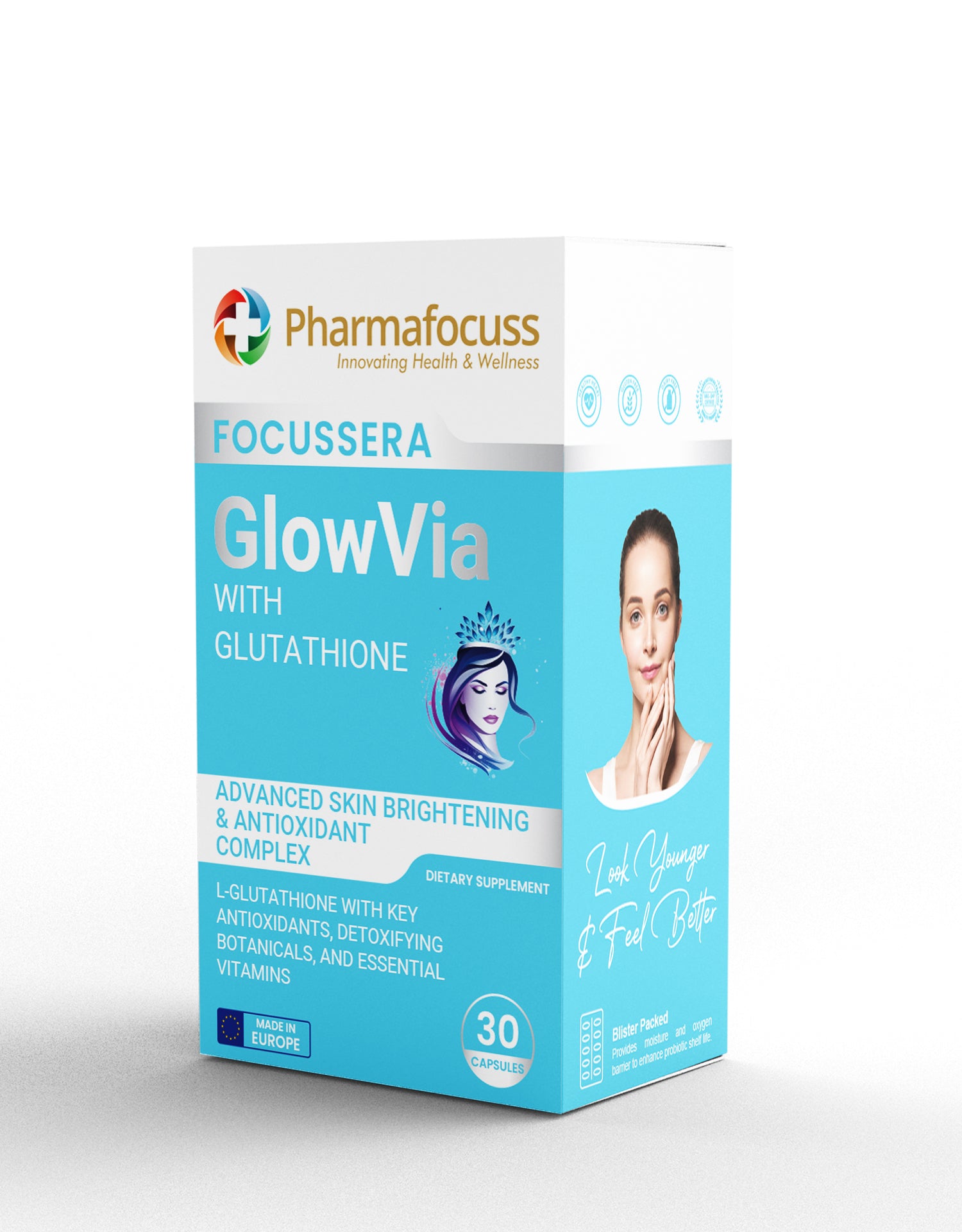 Pharmafocuss Focusséra GlowVia with Glutathione Advanced Skin Brightening & Antioxidant Complex