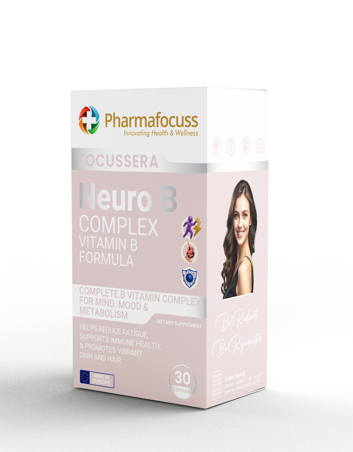 Pharmafocuss Focusséra Neuro B Complex Vitamin B Formula Capsules.